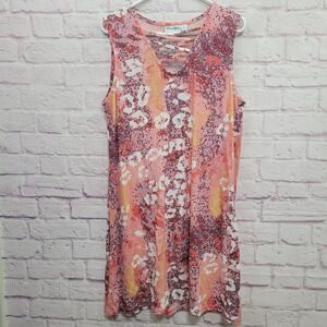 Kiwi Fresh Leopard Print Mini Dress XL Criss Cross V-Neck Y2K Boho Summer Indie